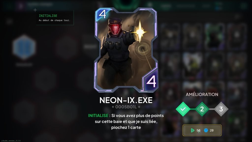 HYVE collection card information overlay with card versions and keywords.
