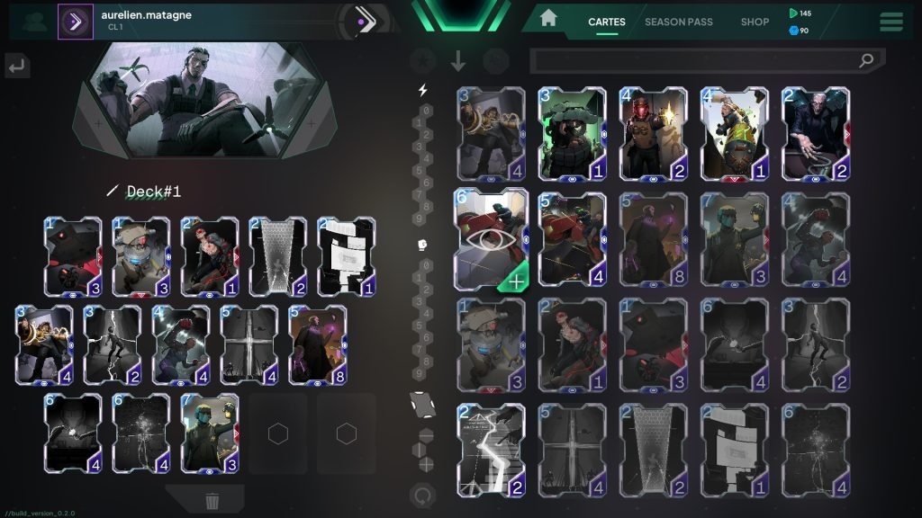 HYVE deck-building screen showing the card collection and a Starter Deck.