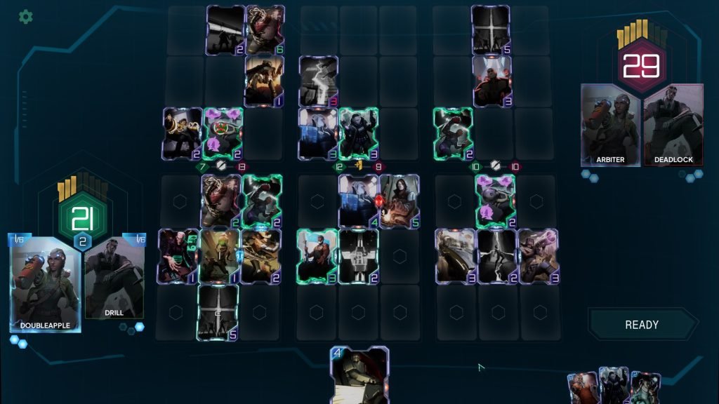 HYVE battlefield illustrating the reworked victory conditions and rewards for controlling a rack.